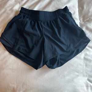 Navy Lululemon hotty hot shorts, size 4, 4in but fits like a 2.5 in